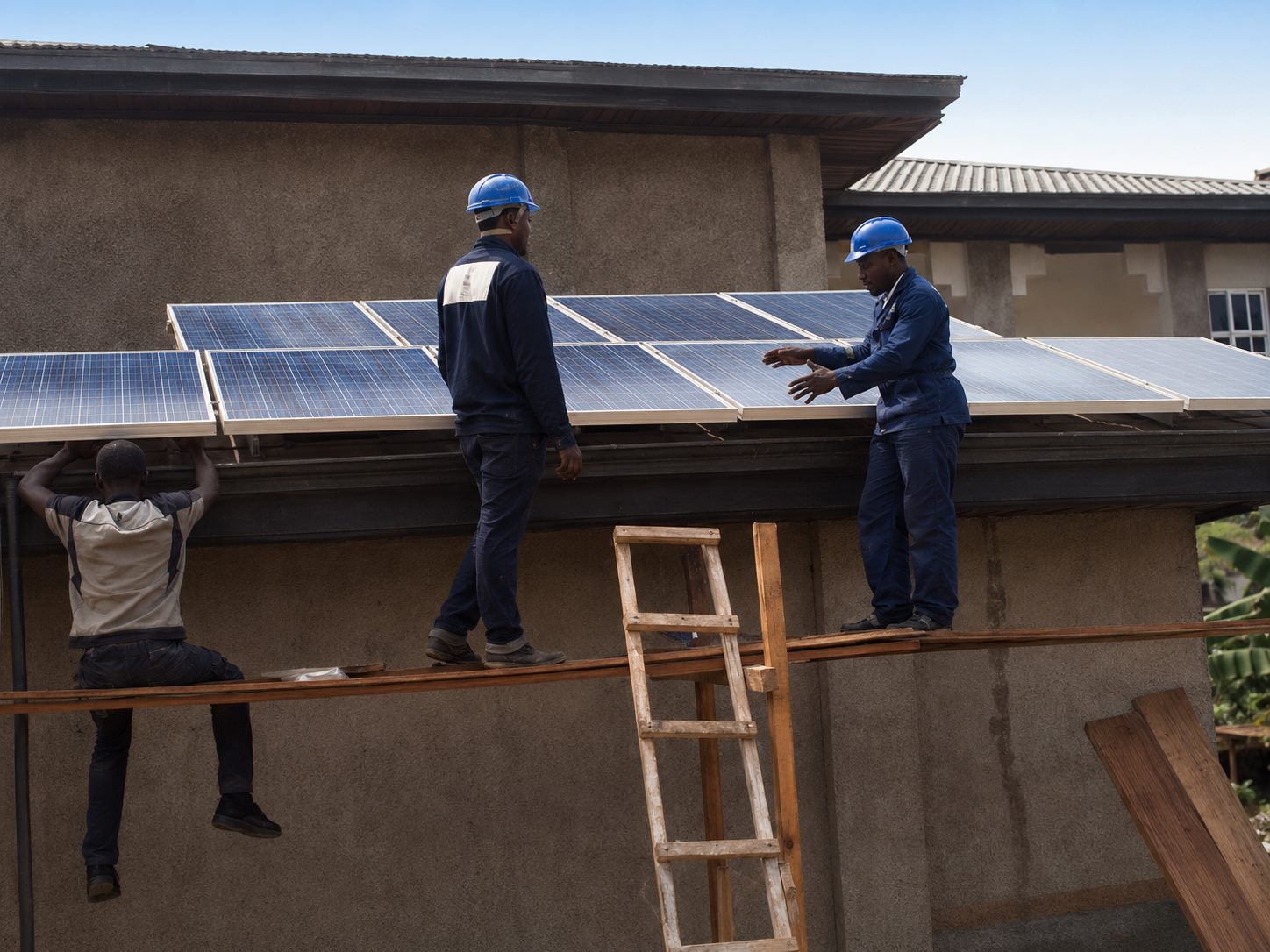 Residential rooftop solar installation